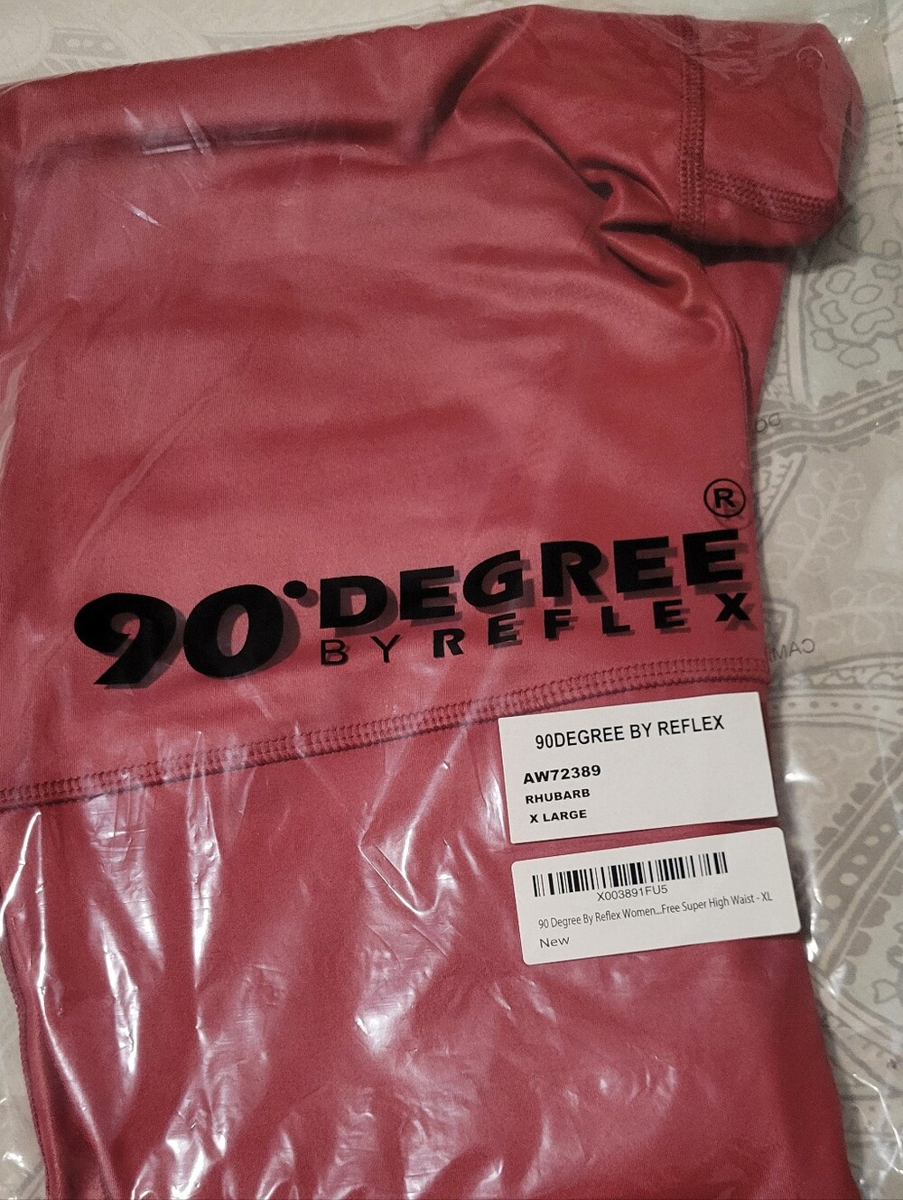 90 Degree by Reflex High Waist Leggings - Rhubarb